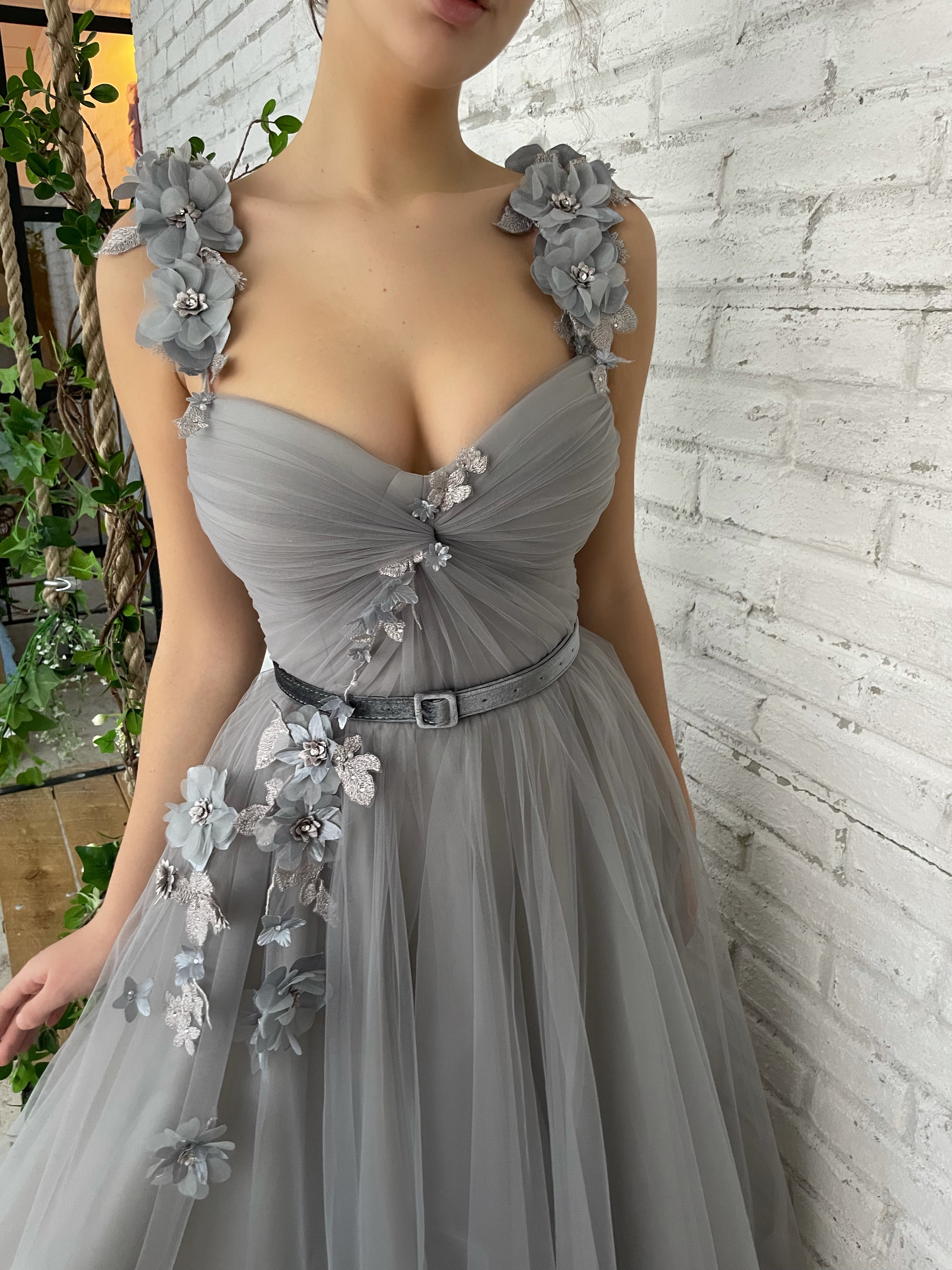 grey midi dress